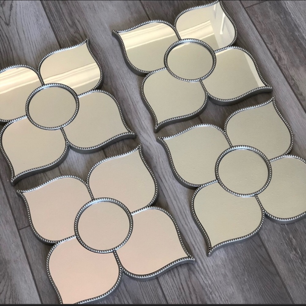 4 Piece Mirror Wall Accent Decor